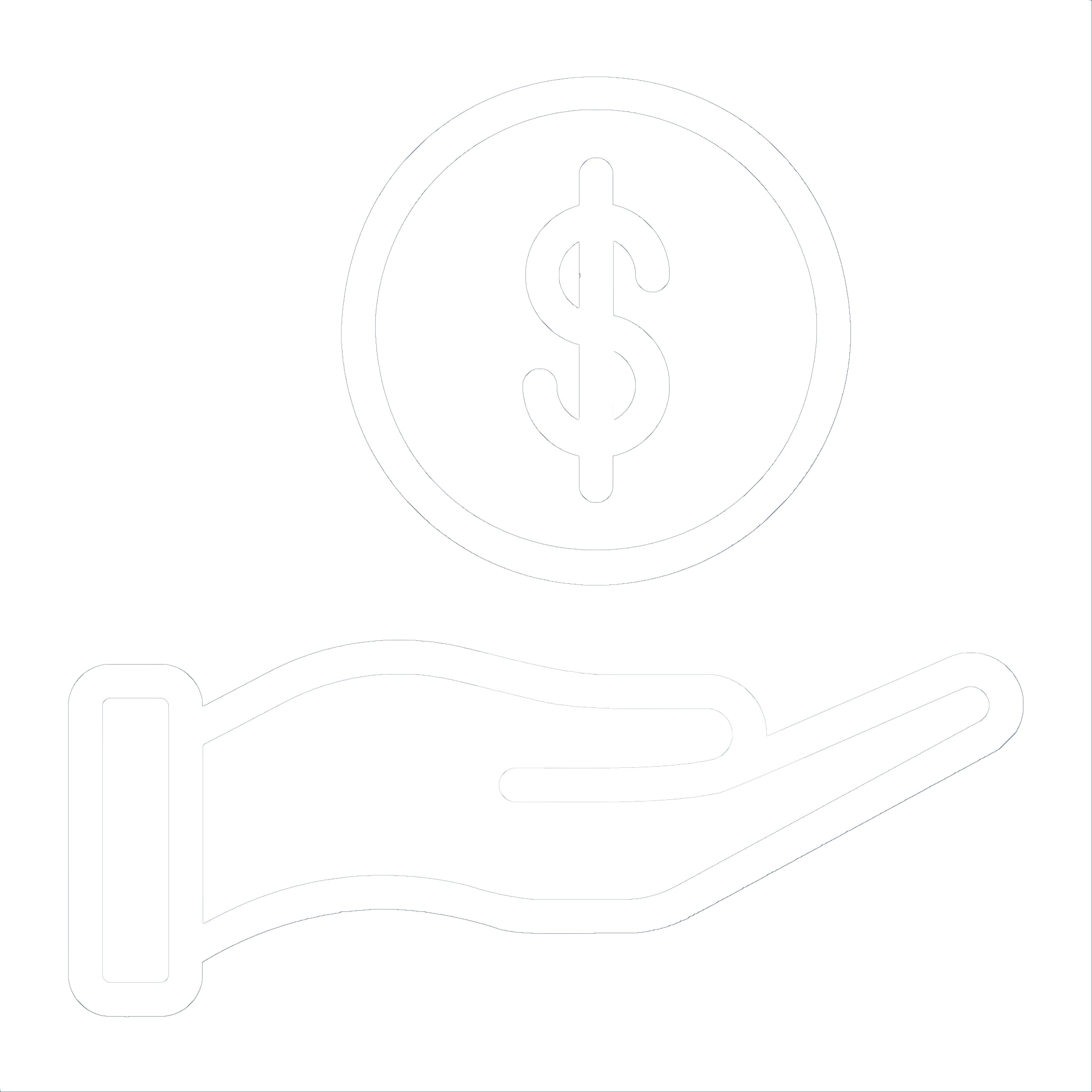 Hand giving funds icon