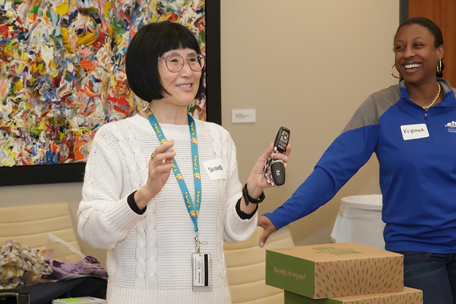 Shinobu Watanabe-Galloway and Keyonna King at a ribbon cutting for the Community Wellness Collaborative.